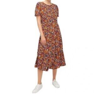 J. Crew Factory Floral Midi Dress - Multicolor